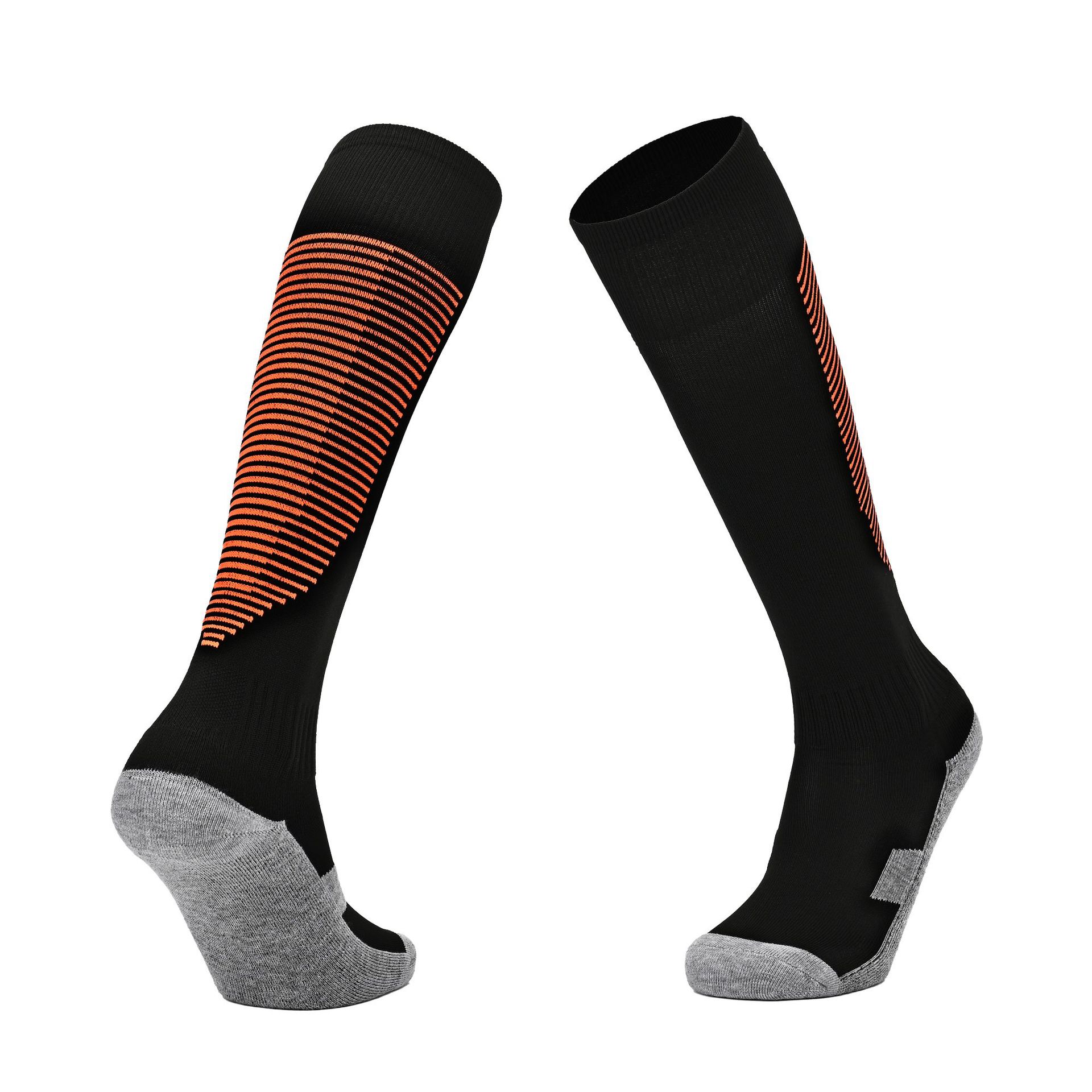 Striped Over-the-Knee Soccer Socks for Men Women Kids, Knee High Long Sports Socks with Terry Cushion Bottom Anti-Slip