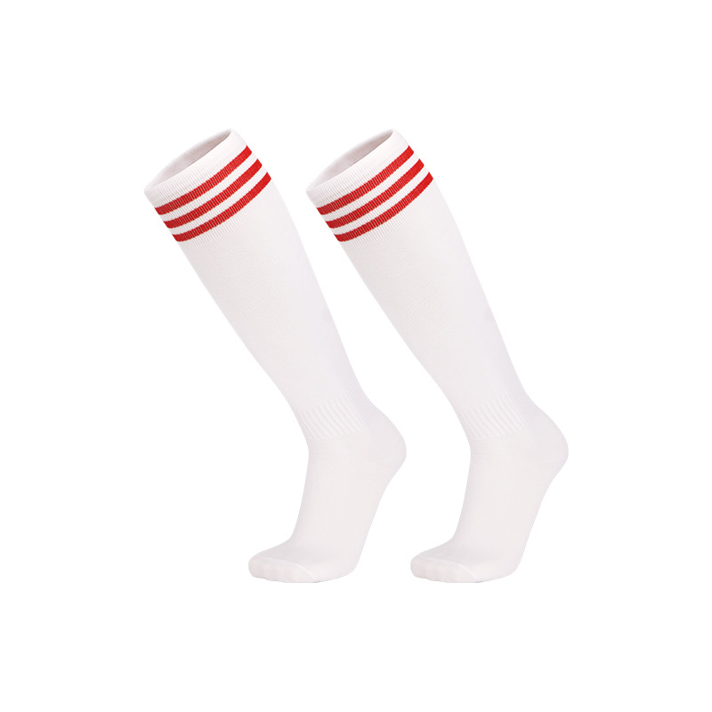 Wholesale Lightweight Knee High Soccer Socks for Adults, 3-Stripes Breathable Moisture Wicking Training Long Football Socks Bulk