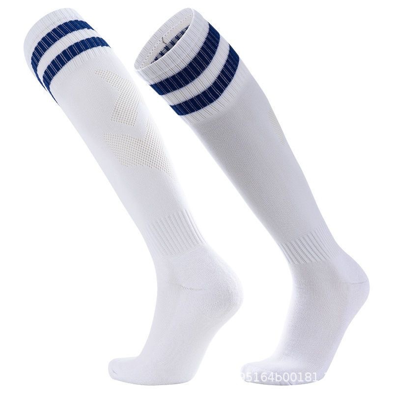 Professional Match Soccer Socks, Over-the-Knee Striped Knee High Sports Socks, Moisture Wicking Anti-Slip Game Day Football Socks