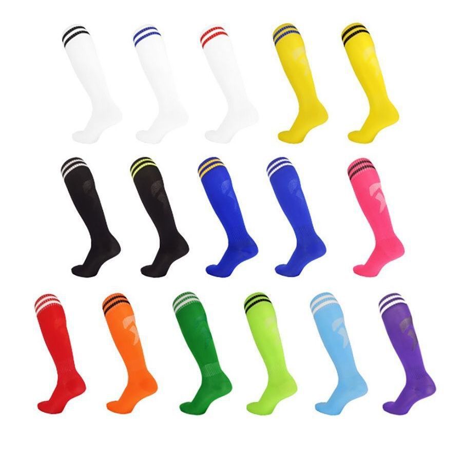 Professional Match Soccer Socks, Over-the-Knee Striped Knee High Sports Socks, Moisture Wicking Anti-Slip Game Day Football Socks
