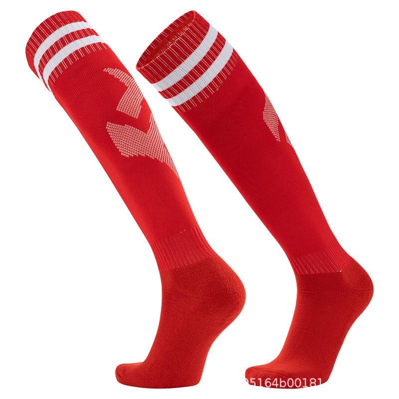 Professional Match Soccer Socks, Over-the-Knee Striped Knee High Sports Socks, Moisture Wicking Anti-Slip Game Day Football Socks