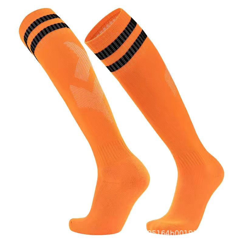 Professional Match Soccer Socks, Over-the-Knee Striped Knee High Sports Socks, Moisture Wicking Anti-Slip Game Day Football Socks