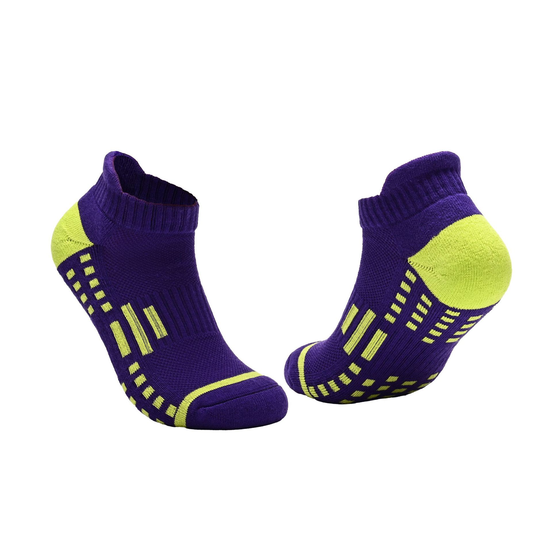 Professional Thick Terry Cushion Athletic Socks for Men Women, Color Block Low Cut Ankle Moisture Wicking Sports Socks for Badminton Running