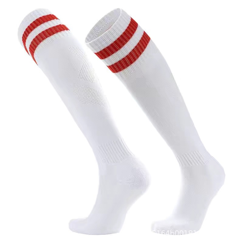 Professional Match Soccer Socks, Over-the-Knee Striped Knee High Sports Socks, Moisture Wicking Anti-Slip Game Day Football Socks