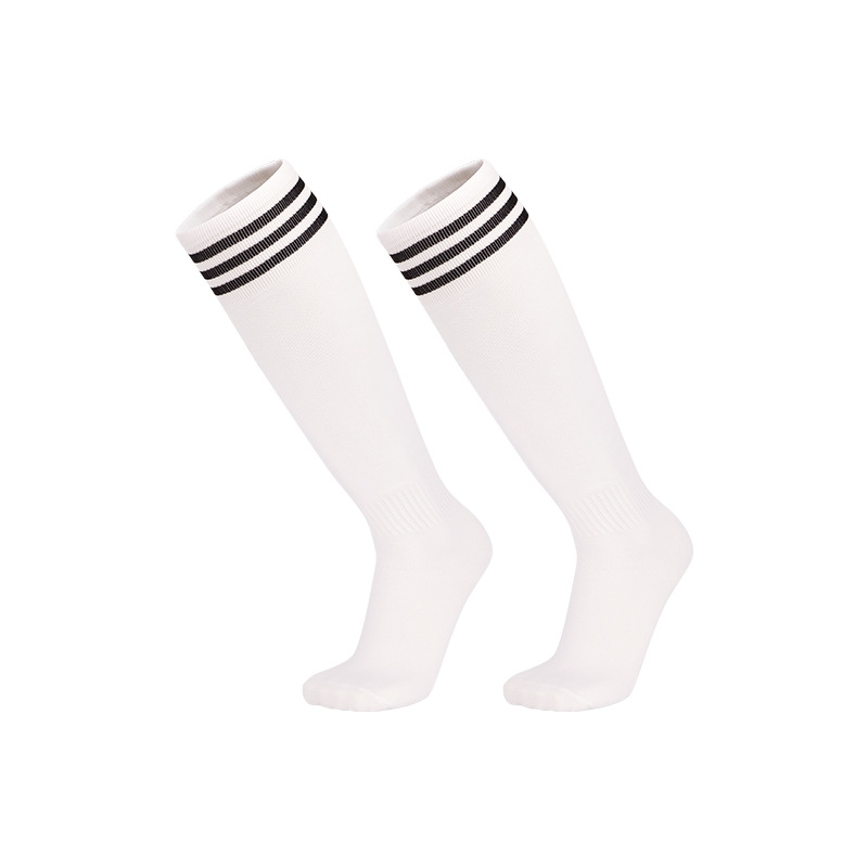 Wholesale Lightweight Knee High Soccer Socks for Adults, 3-Stripes Breathable Moisture Wicking Training Long Football Socks Bulk