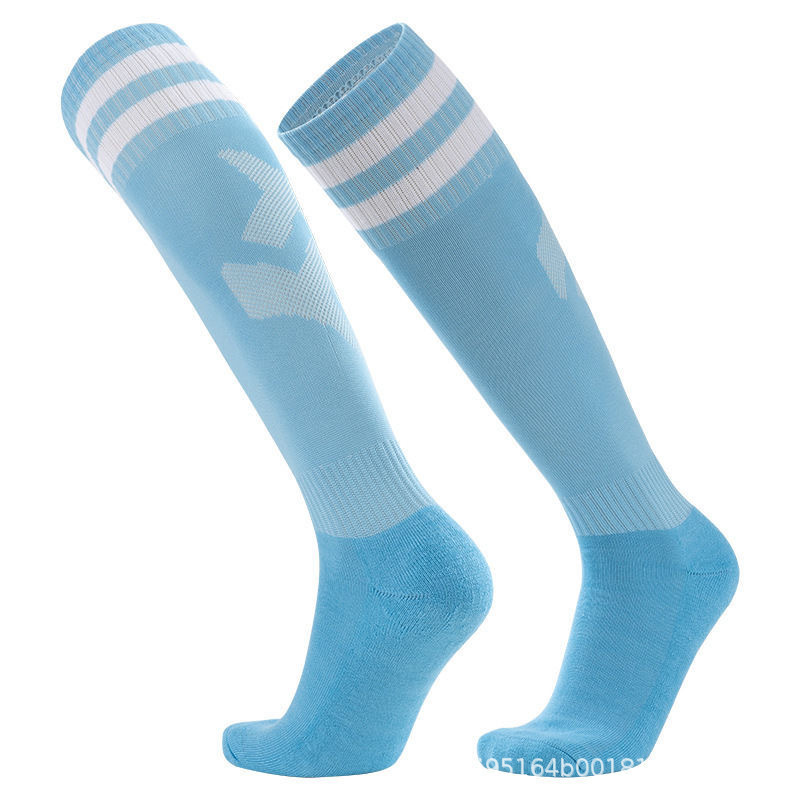 Professional Match Soccer Socks, Over-the-Knee Striped Knee High Sports Socks, Moisture Wicking Anti-Slip Game Day Football Socks