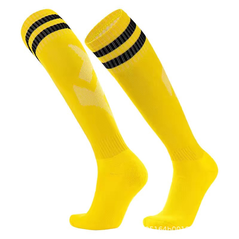 Professional Match Soccer Socks, Over-the-Knee Striped Knee High Sports Socks, Moisture Wicking Anti-Slip Game Day Football Socks